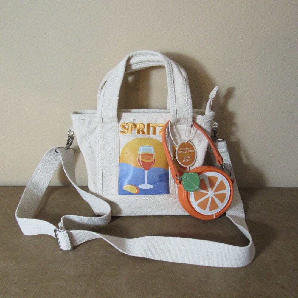 NWT C&C California Aperol "Spritz" Tote Bag With Orange Slice Wristlet